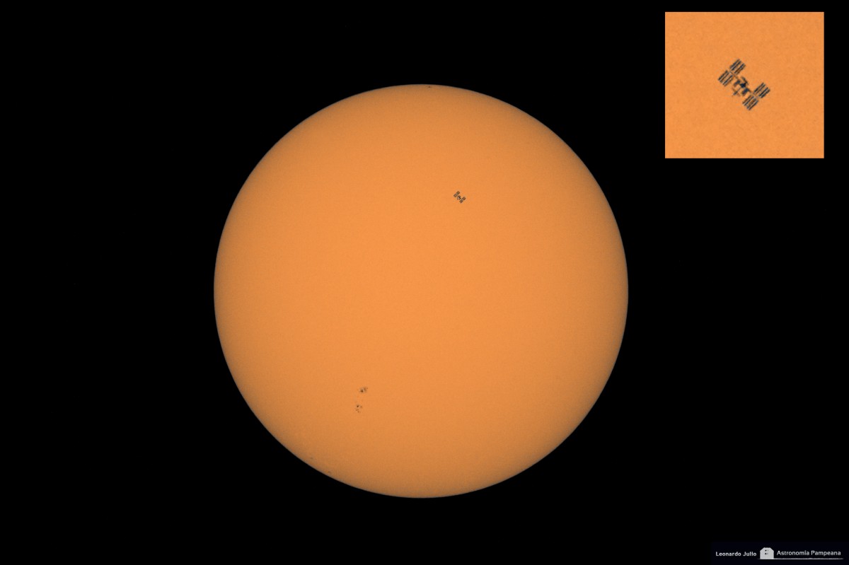 ISS Sun Transit Astronomía Pampeana Leonardo Julio